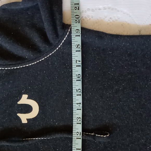 True Religion Women's Big T Zip Hoodie Heather Gray Size M - Picture 8 of 14